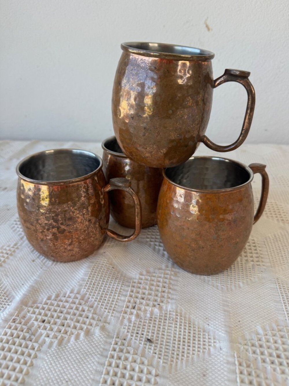 Set Of 4 Copper Tone Moscow Mule Mugs Made of Stainless Steel
